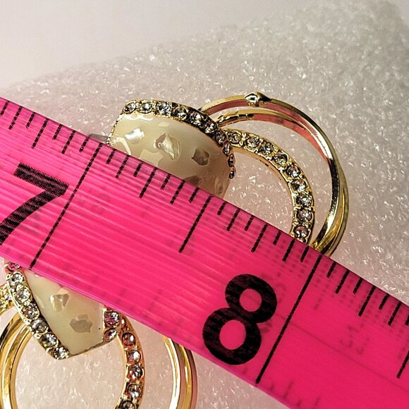 Gold Silver and Crystal Earrings - Picture 8 of 11